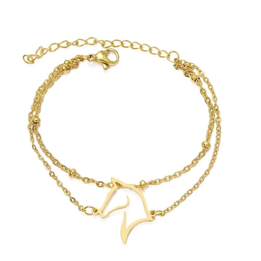 Gold Horse Silhouette Bracelet*